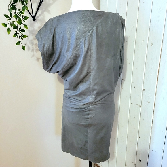 MUUBAA | LEATHER MIDI DRESS metallic grey - Picture 3 of 8